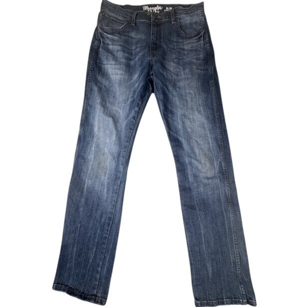 Wrangler Jeans Men's 31x32 Retro Slim Straight Blue Denim Cowboy Western